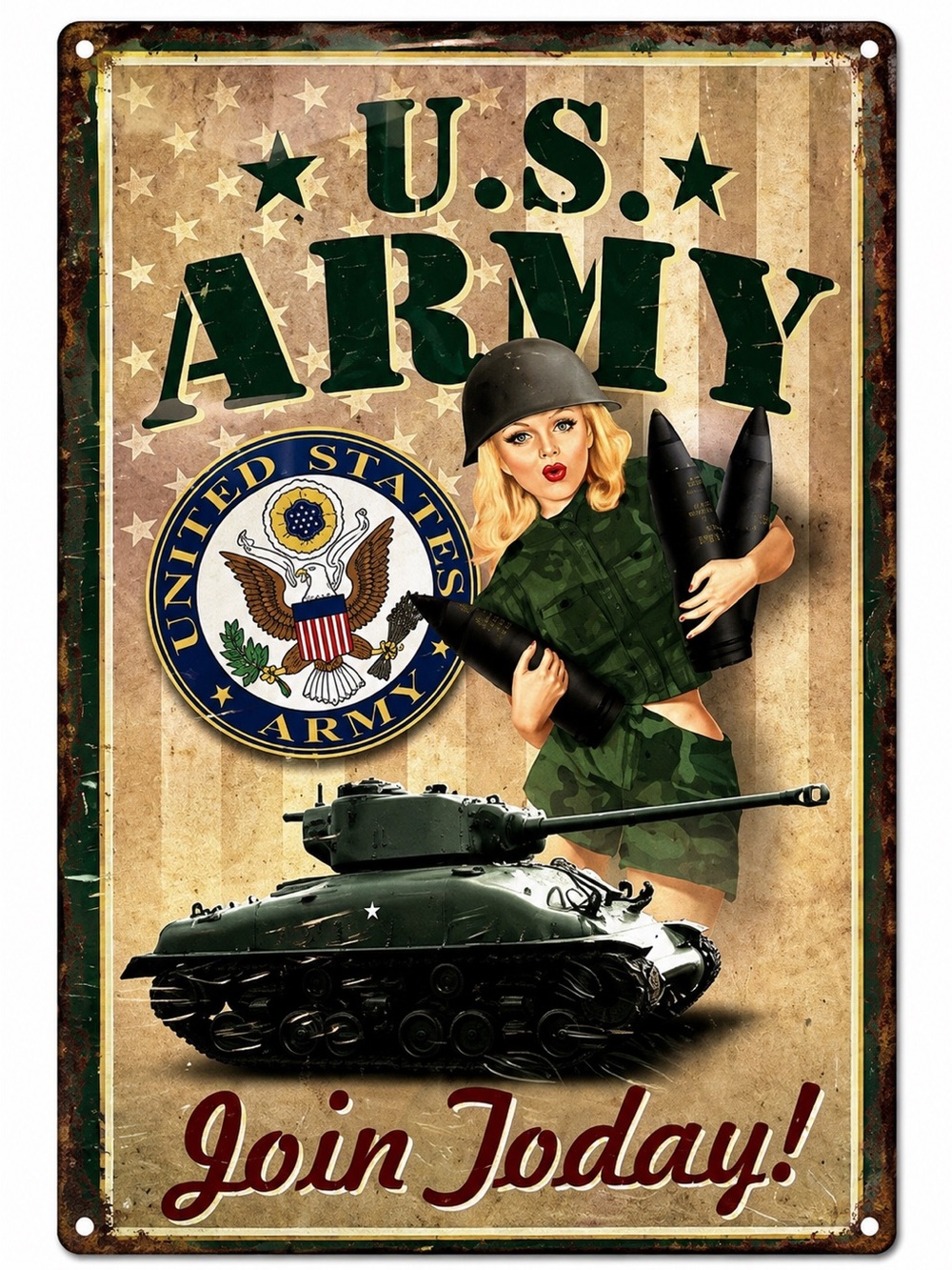 NEW Heavy Duty Steel U.S. Army Join Today Metal Sign